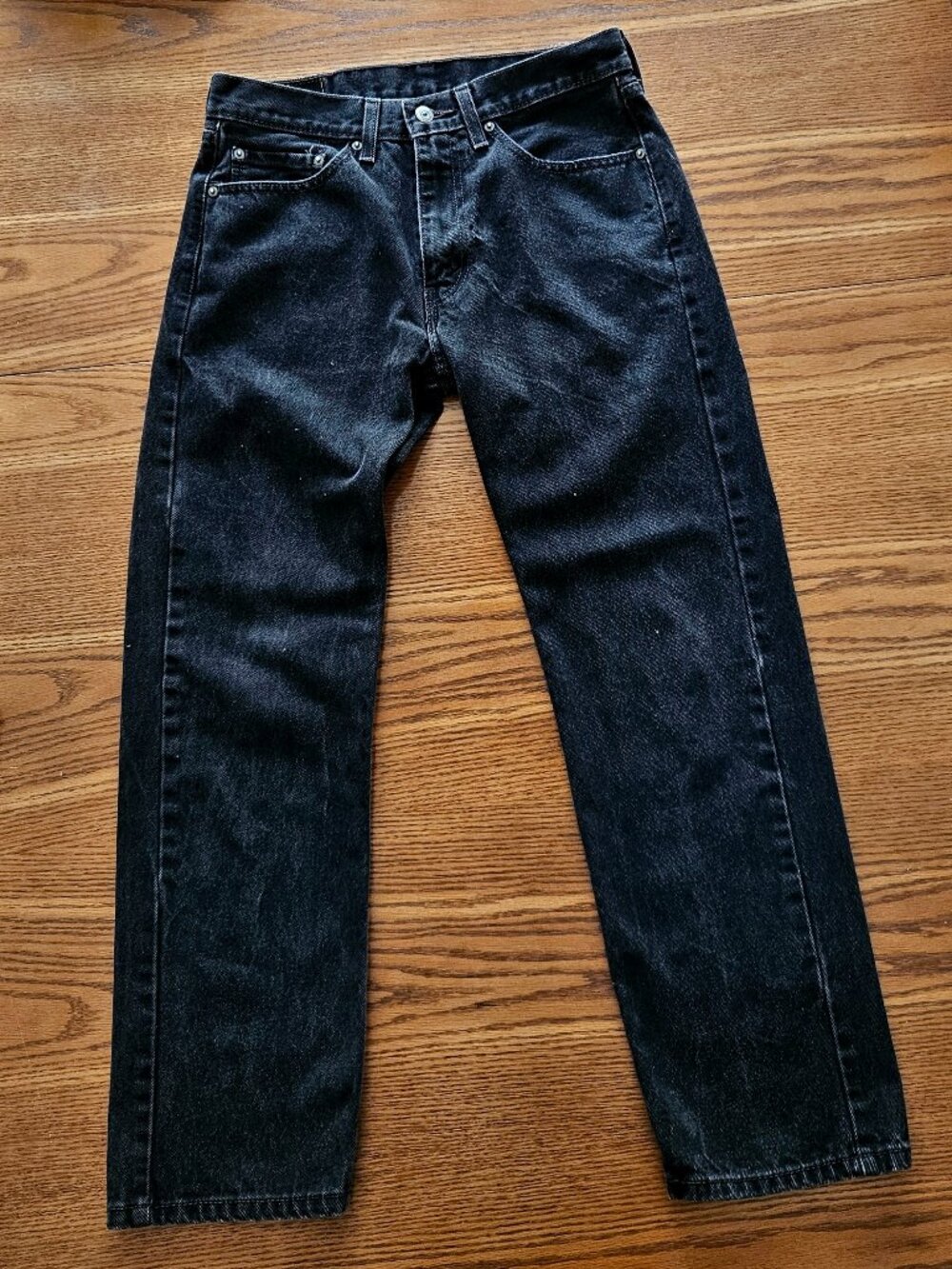 Levi’s 505 Straight ‑ Leg Jeans – Black Denim, 100% Cotton (W32 X L30)